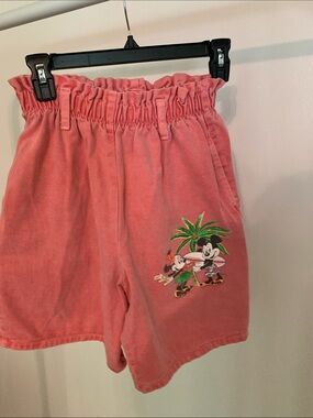 Women Coral Pink Cartoon Graphic Shorts